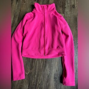 Aura fitted zip up jacket hot pink